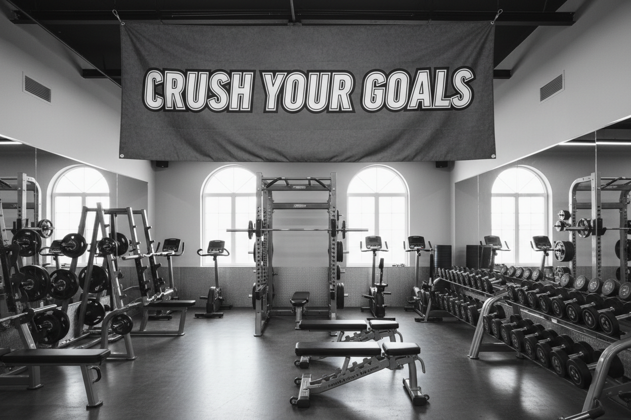 Gym Banner - Crush Your Goals Clean